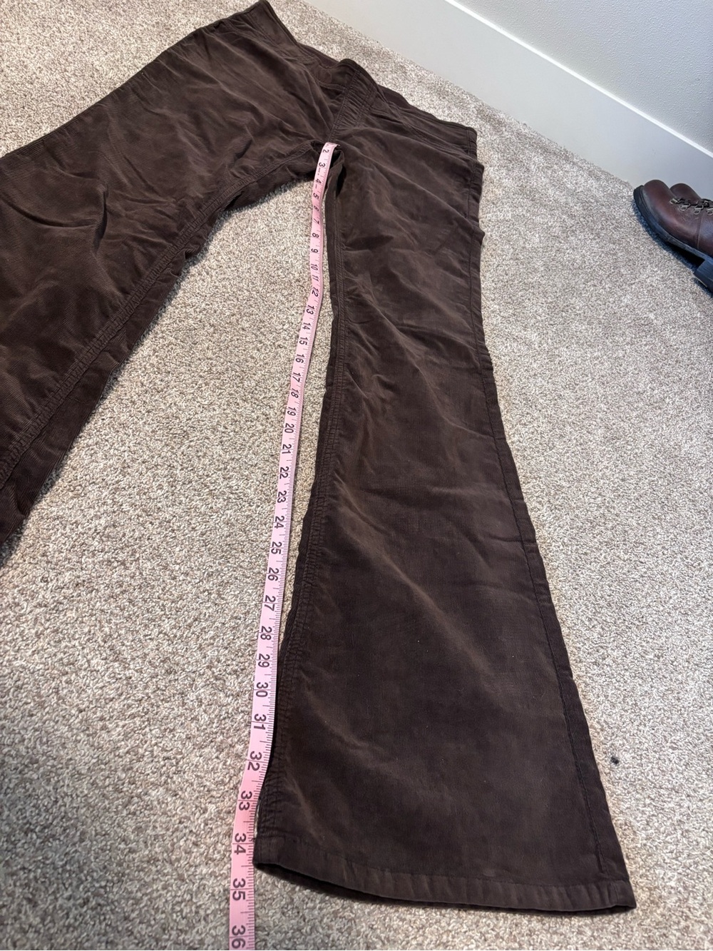 Women's Dark Brown Corduroy Flare Pants Free People 28 - Picture 4 of 4